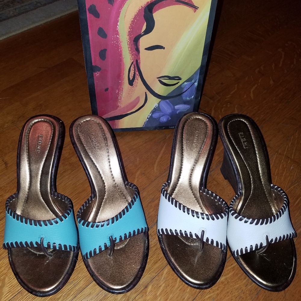 AQUA pair slip on wedges